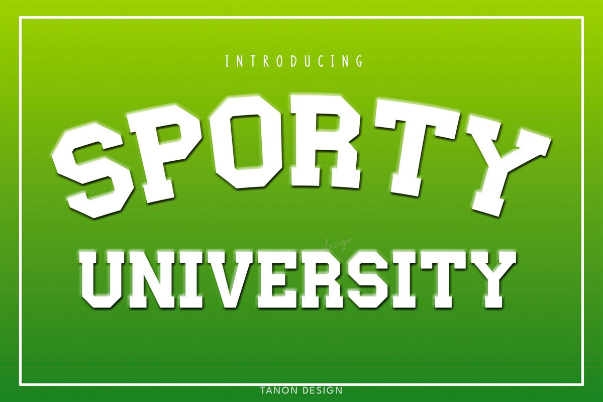 Przykład czcionki Sporty University Regular