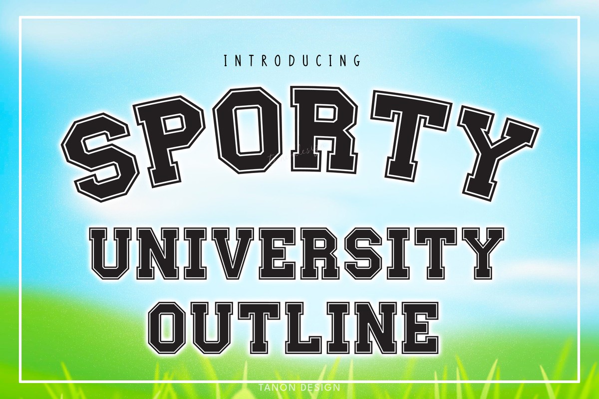 Przykład czcionki Sporty University Outline Regular