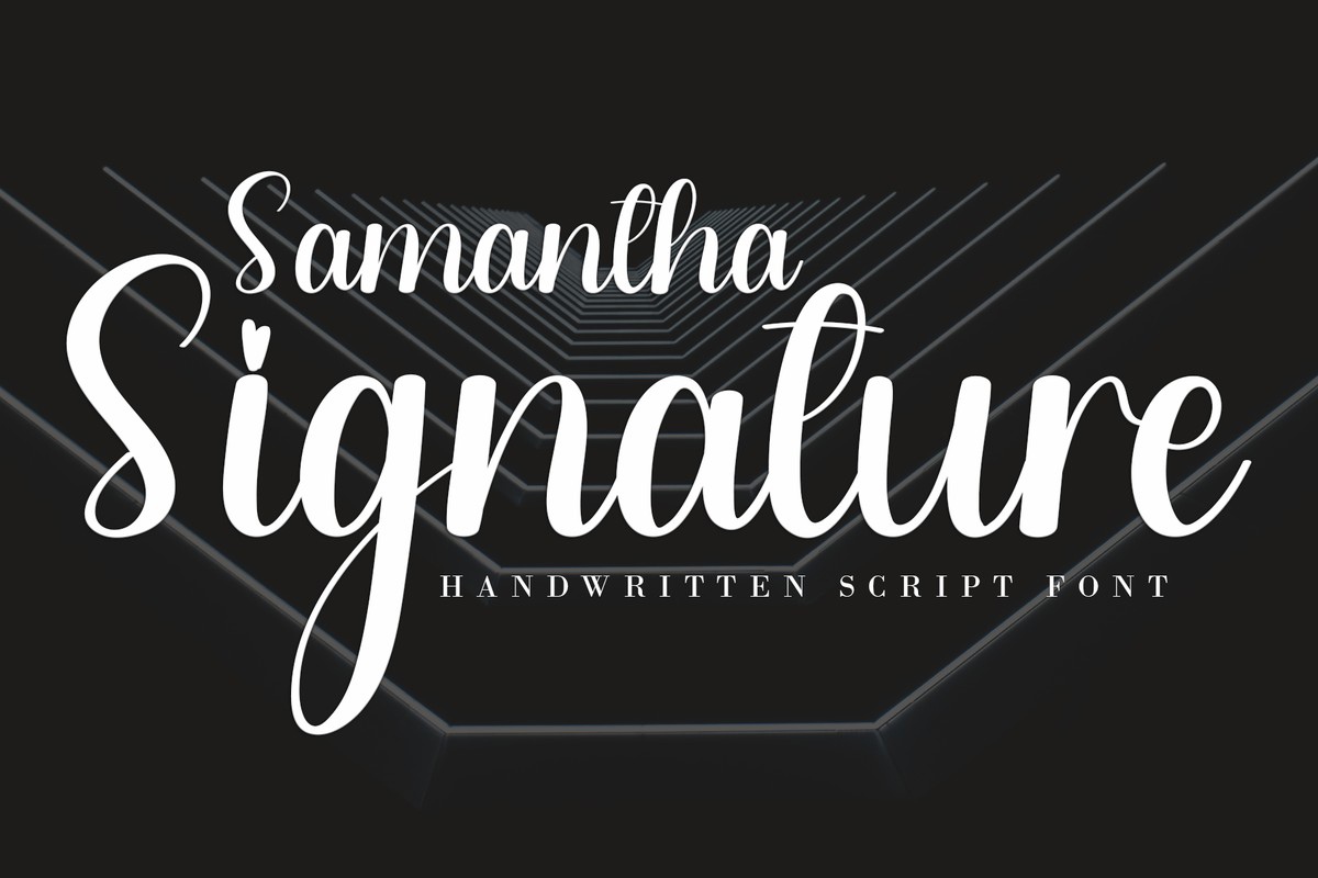 Przykład czcionki Samantha Signature