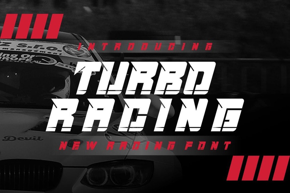 Przykład czcionki Turbo Racing Regular