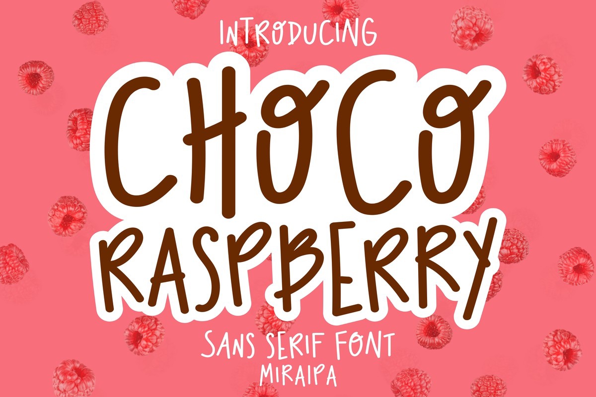 Przykład czcionki Choco Raspberry