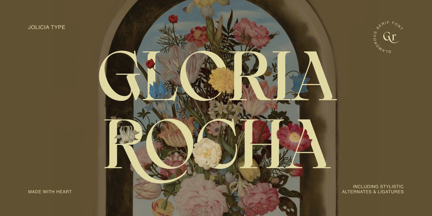 Przykład czcionki Gloria Rocha Italic