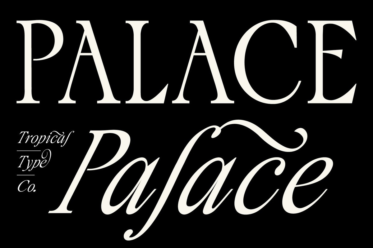 Przykład czcionki Palace Serif Italic