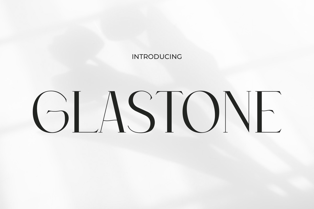 Przykład czcionki Glastone Regular