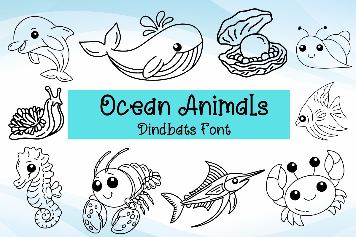 Przykład czcionki Ocean Animals