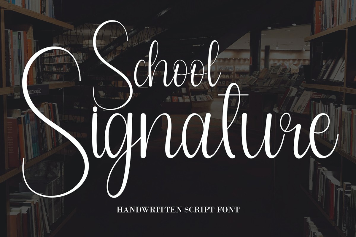 Przykład czcionki School Signature Regular