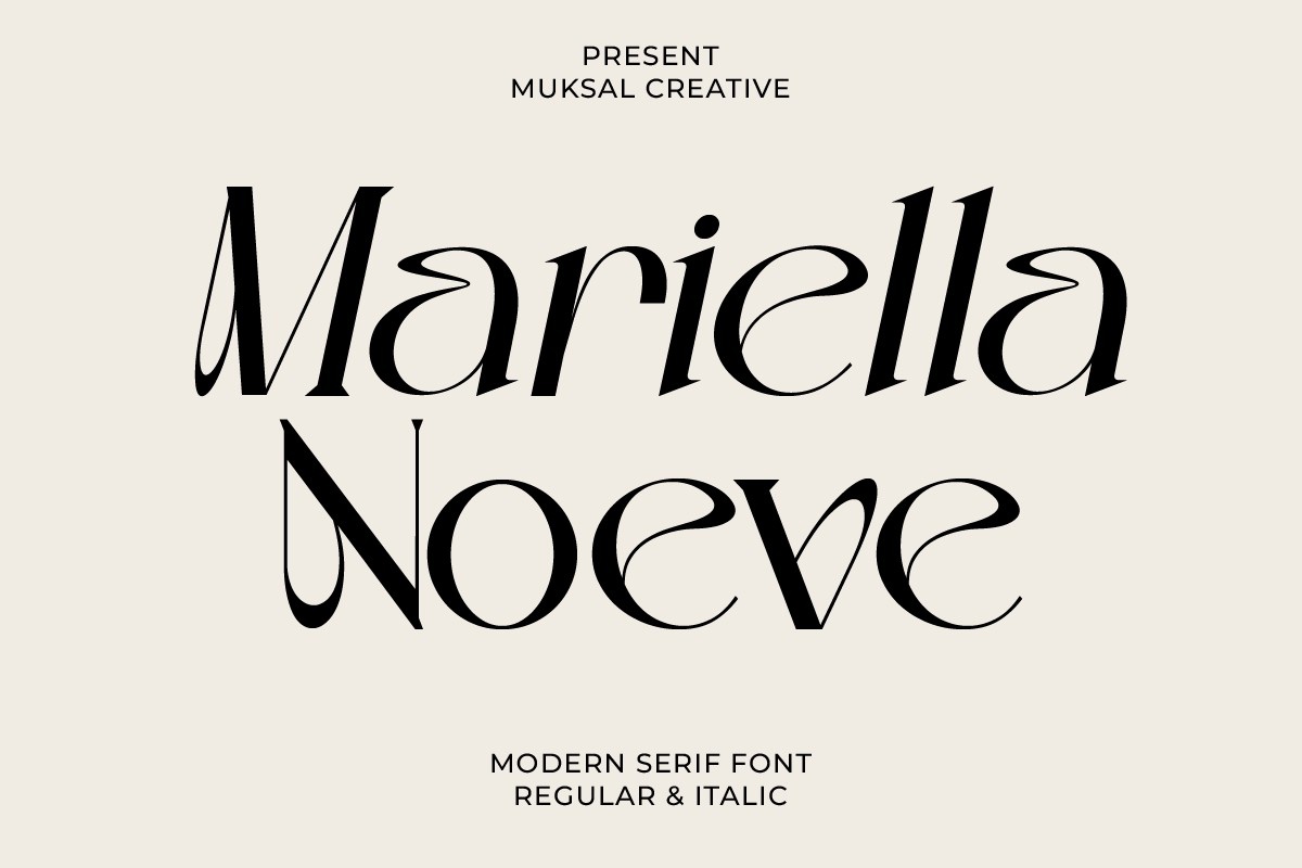 Przykład czcionki Mariella Noeve Italic