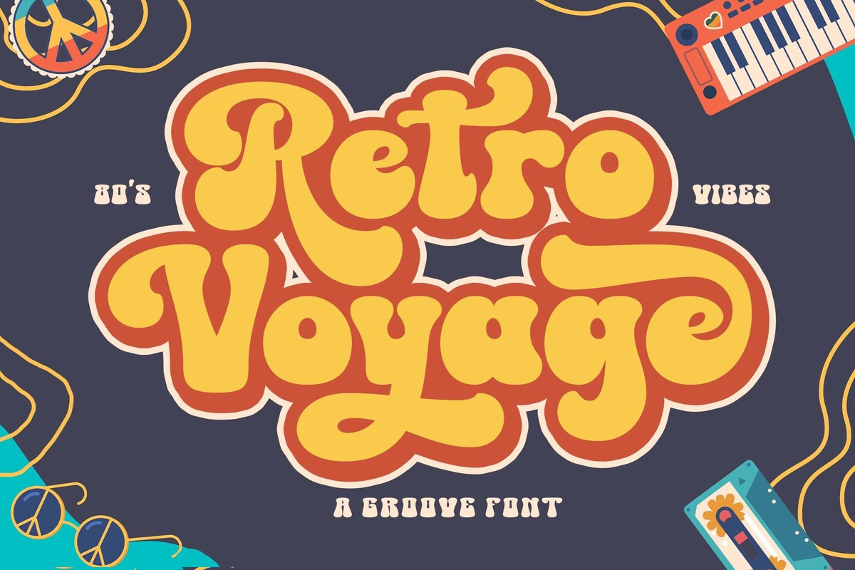 Przykład czcionki Retro Voyage Regular