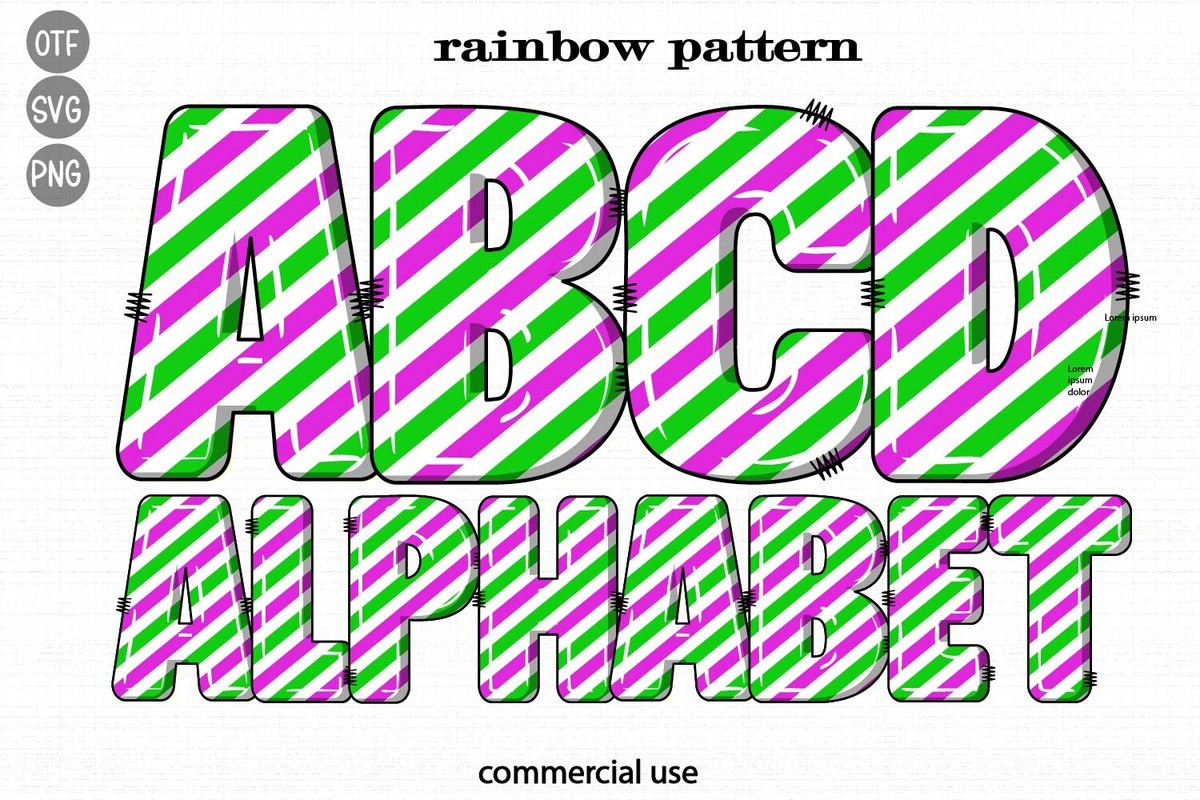 Przykład czcionki Rainbow Pattern