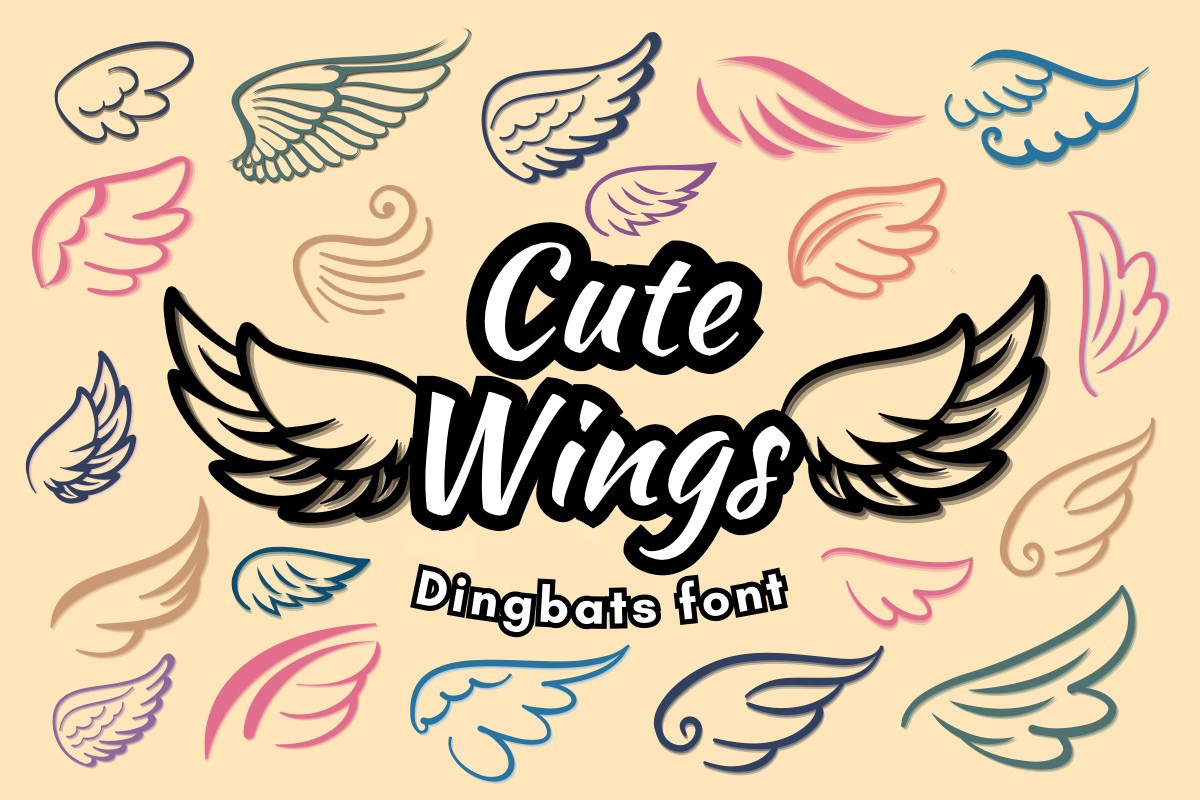 Przykład czcionki Cute Wings