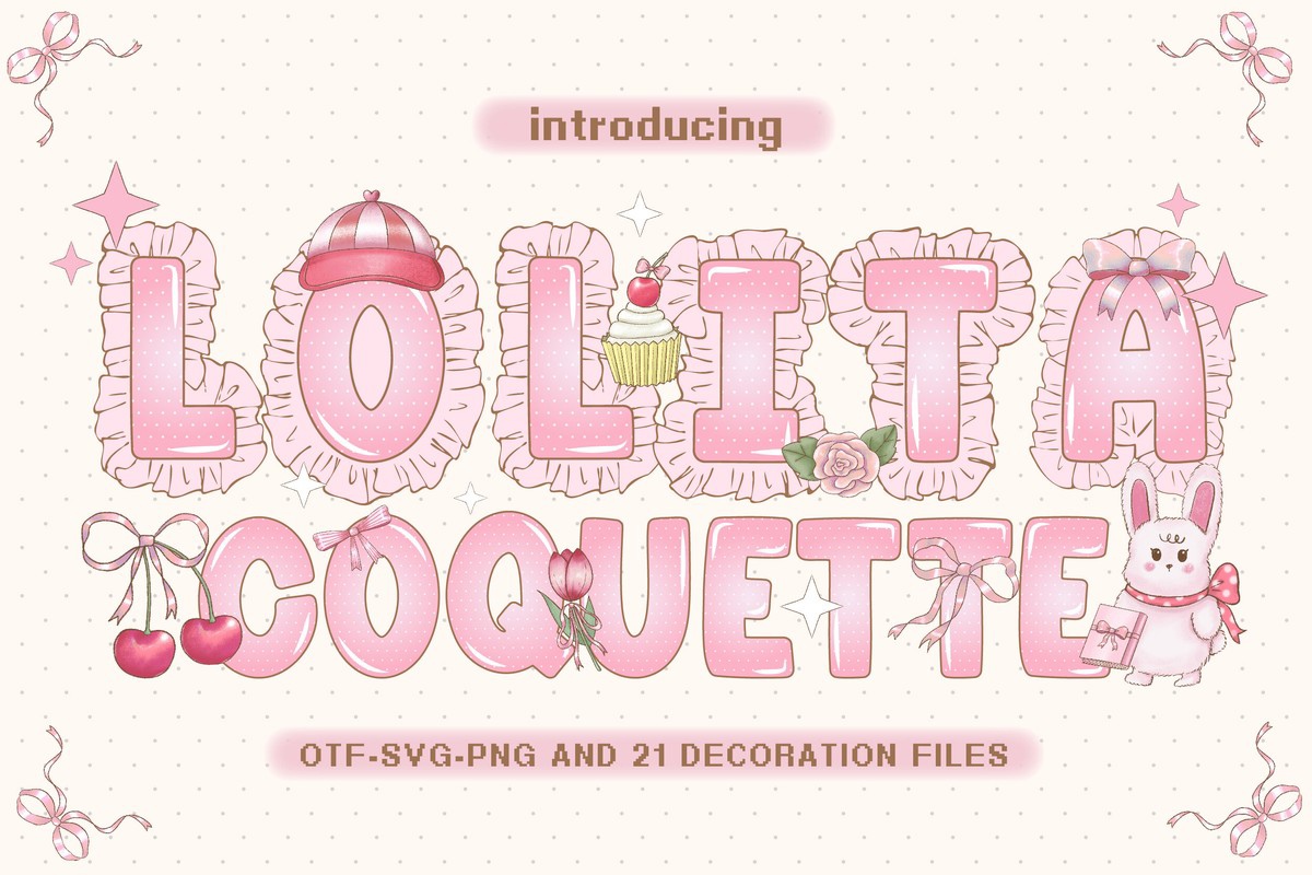 Przykład czcionki Lolita Coquette 2