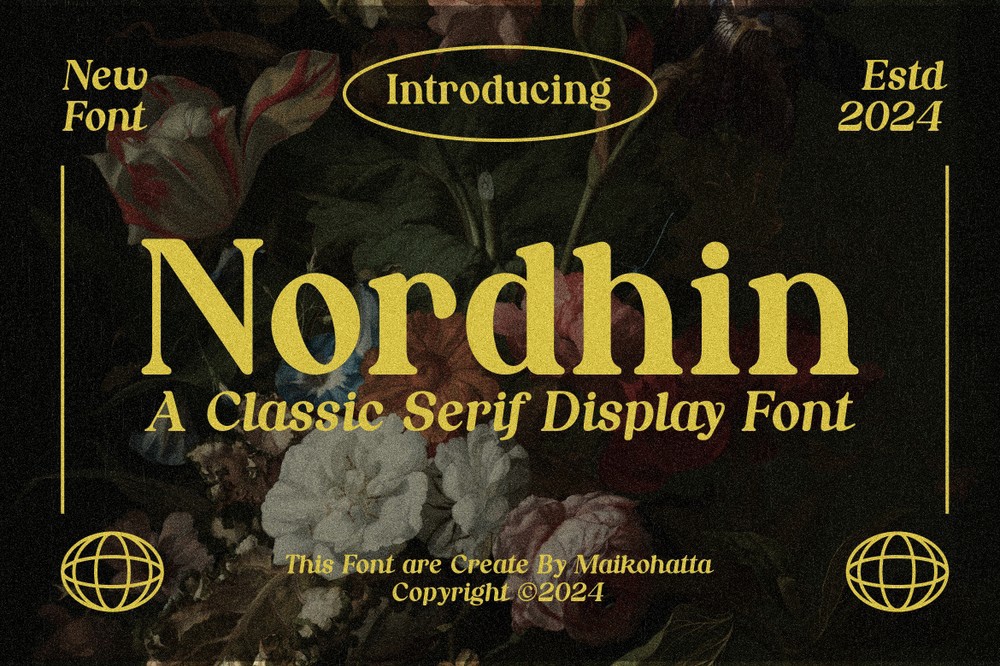 Przykład czcionki Nordhin Italic