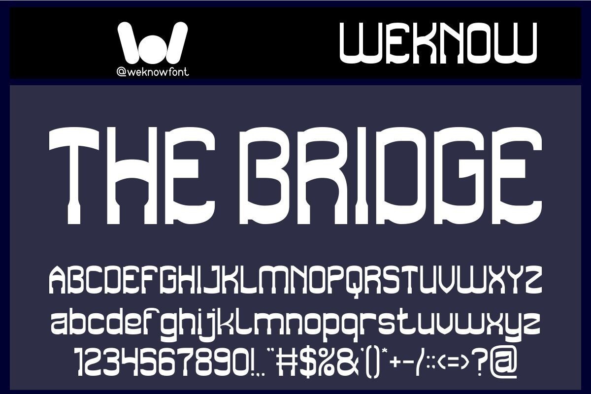 Przykład czcionki The Bridge Bold Italic