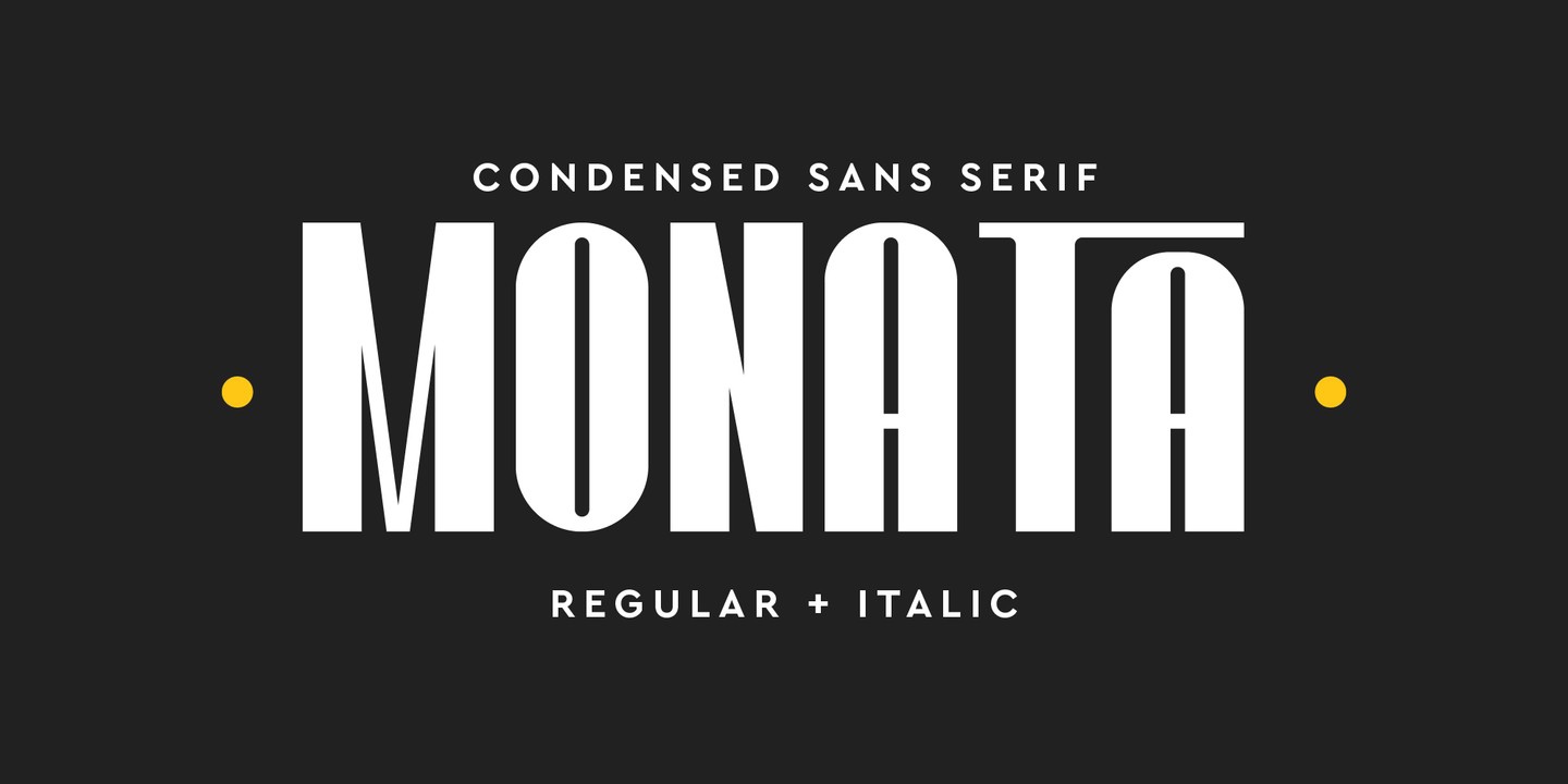 Przykład czcionki Monata Italic