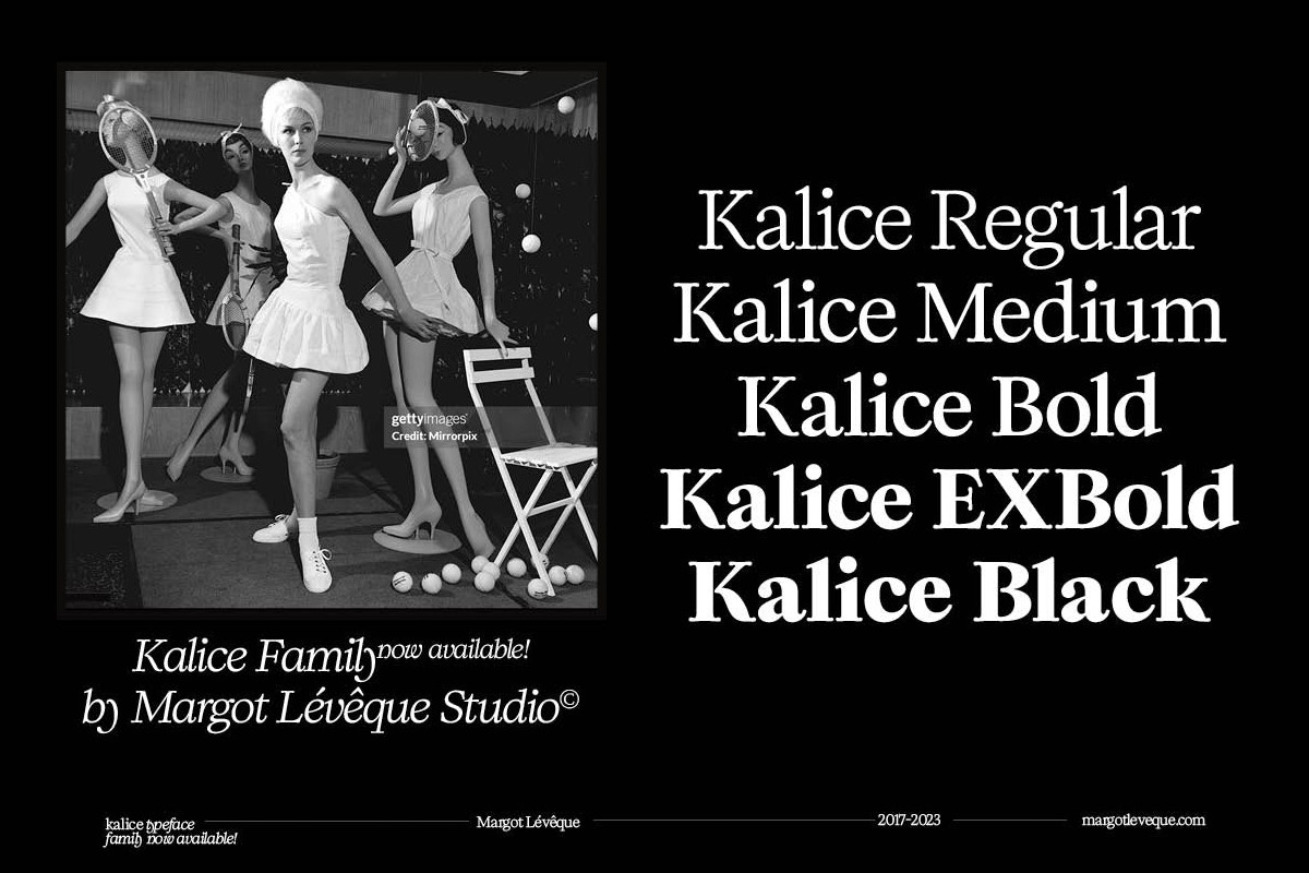 Przykład czcionki Kalice Black Italic