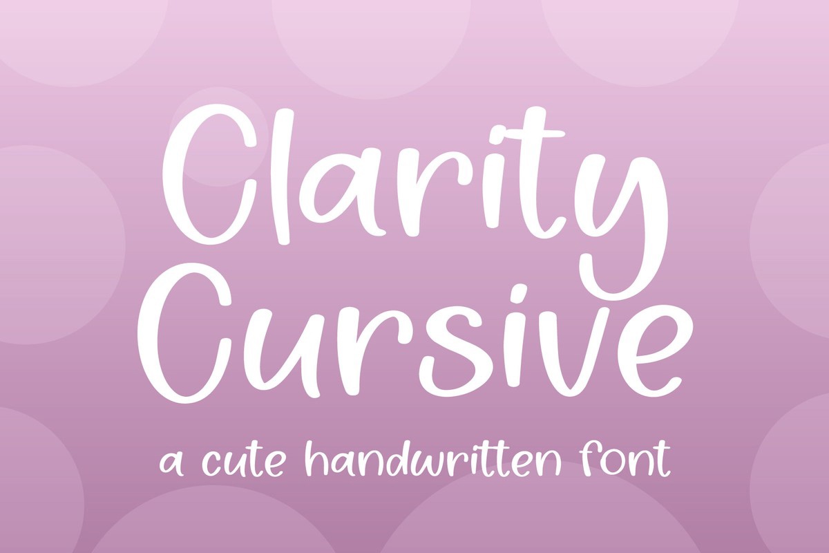 Przykład czcionki Clarity Cursive Regular