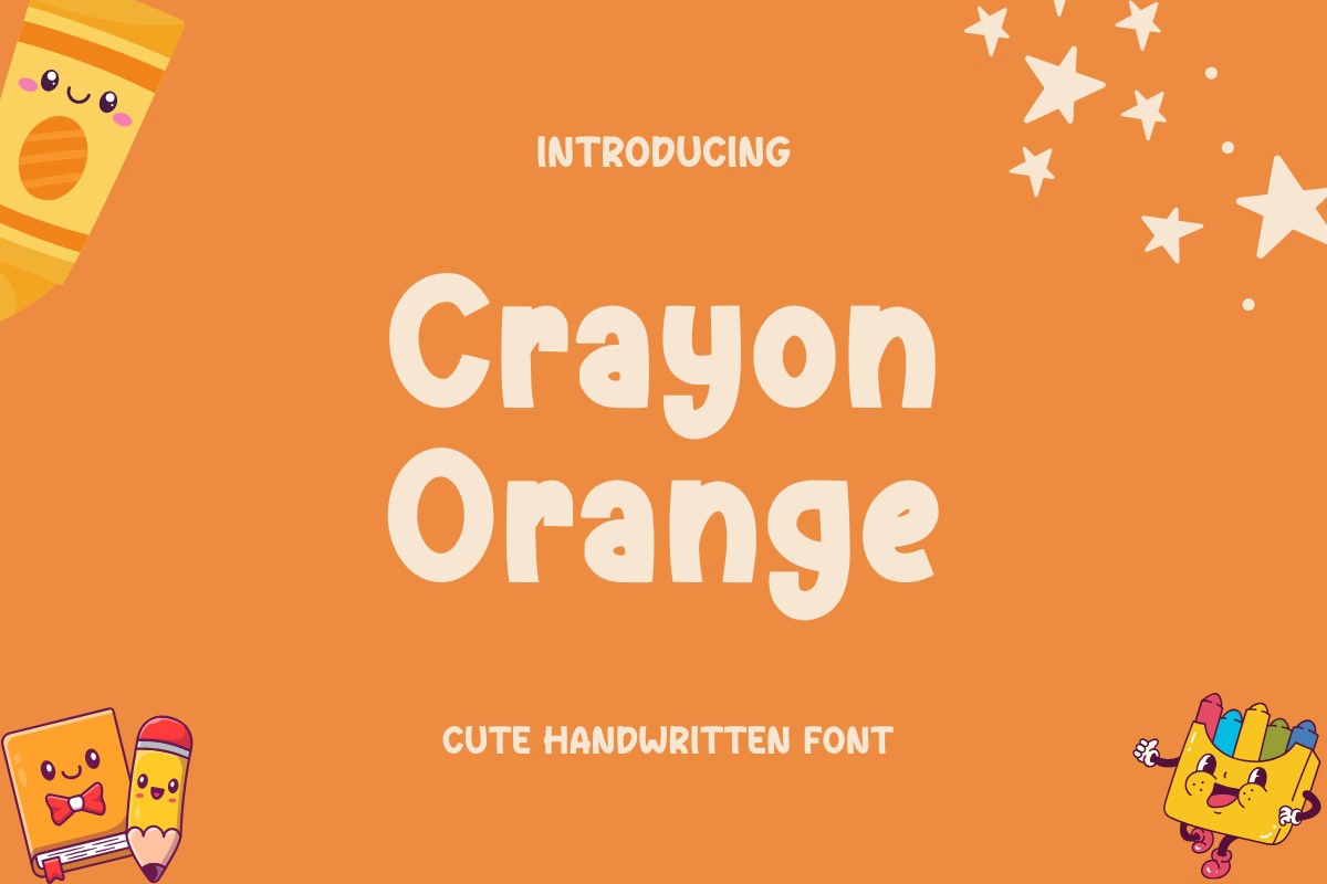 Przykład czcionki Crayon Orange Regular