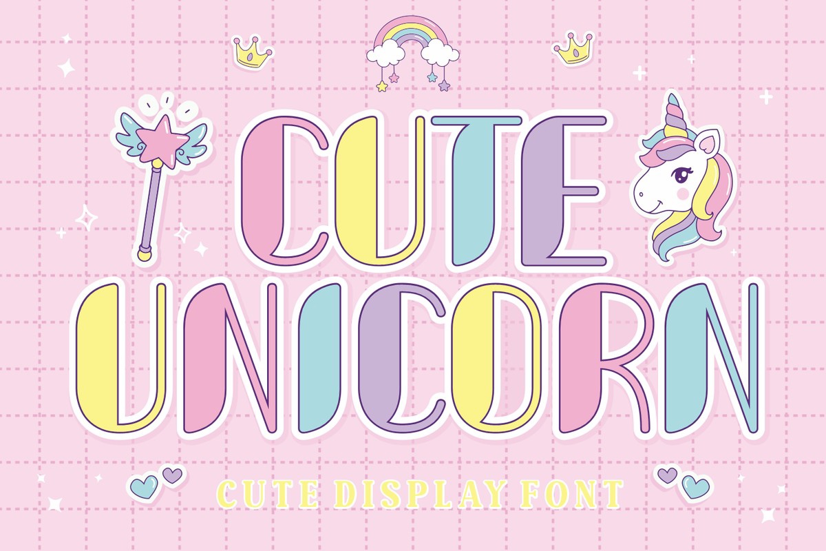 Przykład czcionki Cute Unicorn Regular