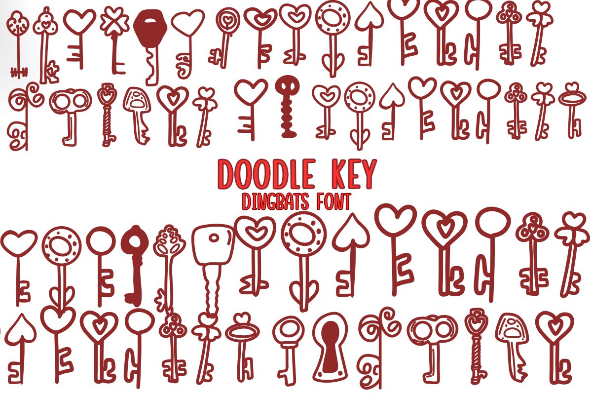 Przykład czcionki Doodle Key Regular