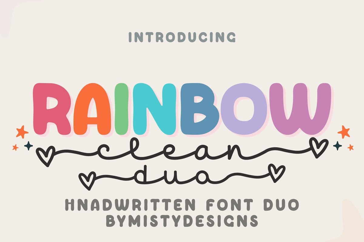 Przykład czcionki Rainbow Clean Duo