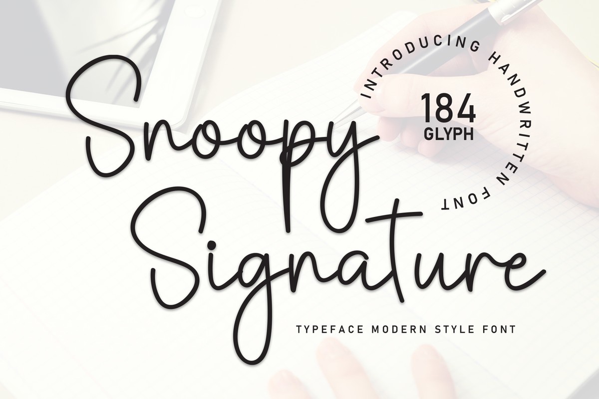 Przykład czcionki Snoopy Signature