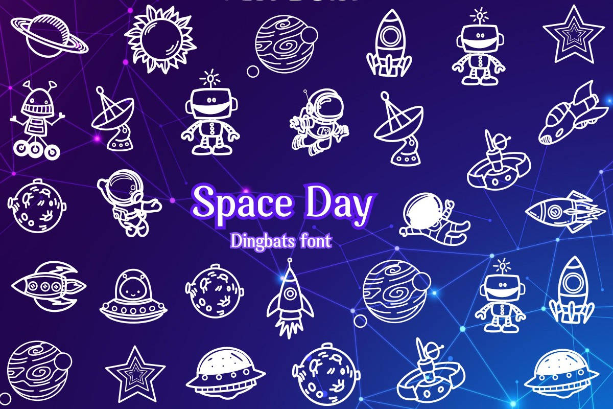 Przykład czcionki Space Day