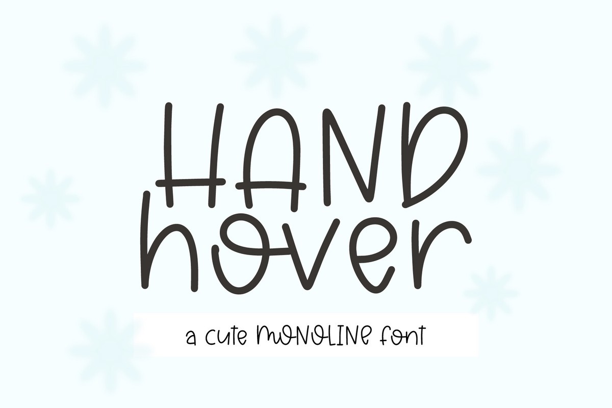 Przykład czcionki Hand Hover