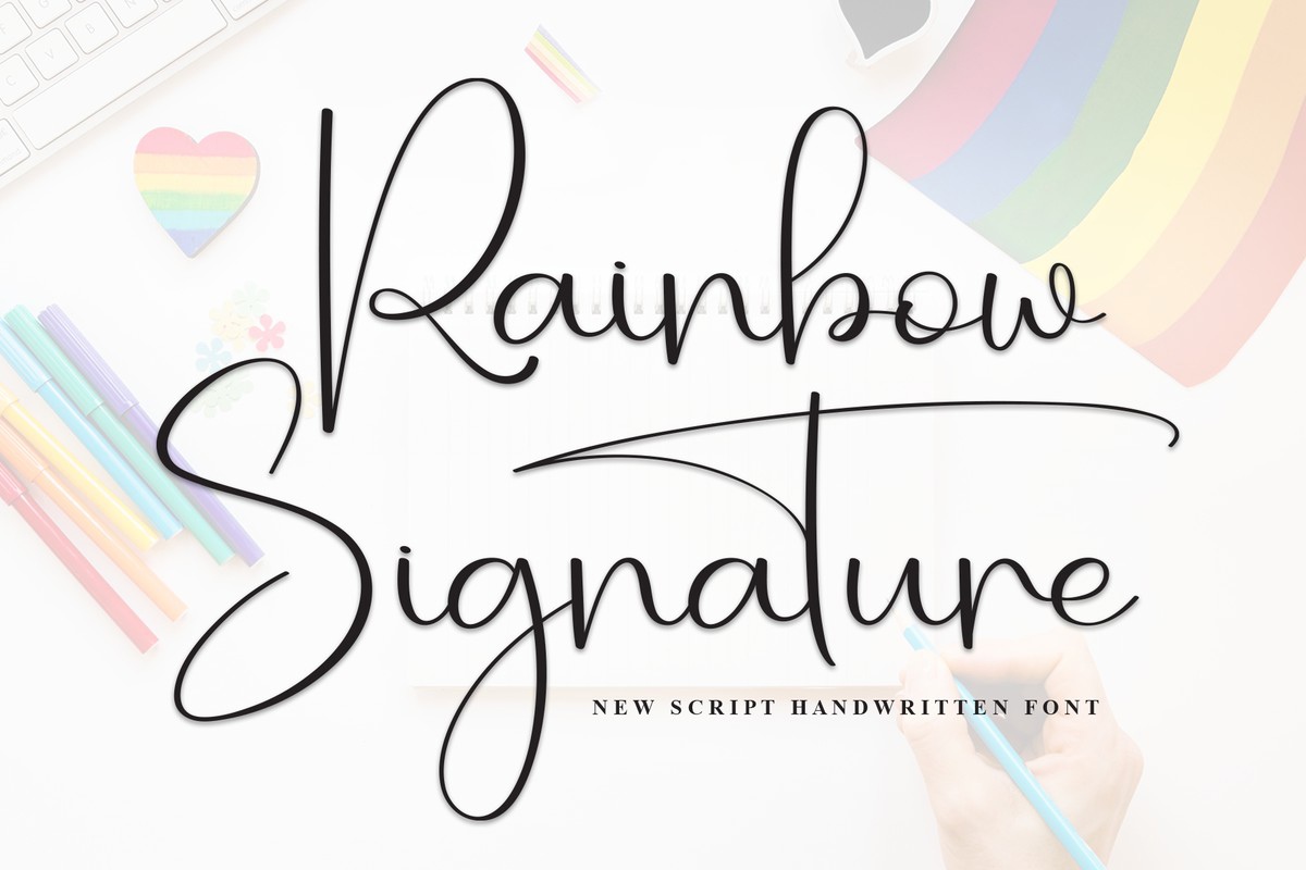 Przykład czcionki Rainbow Signature