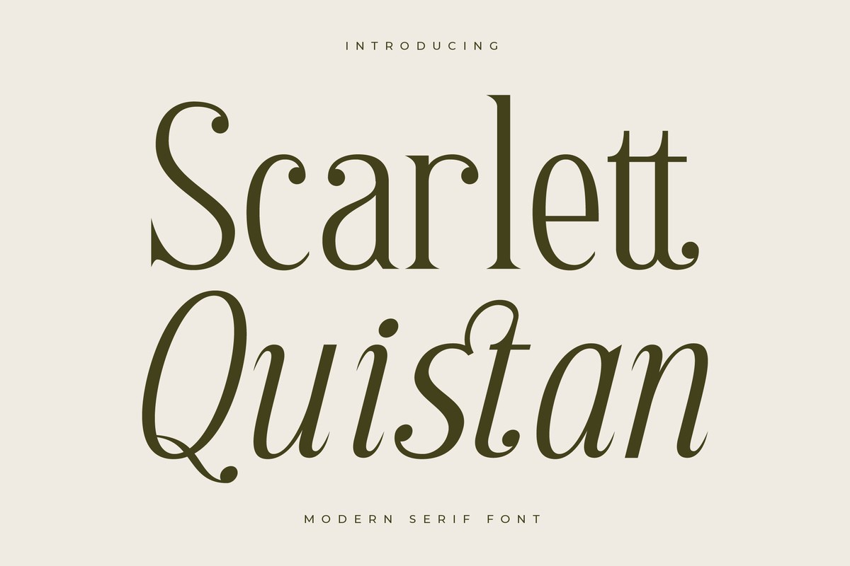 Przykład czcionki Scarlett Quistan Italic