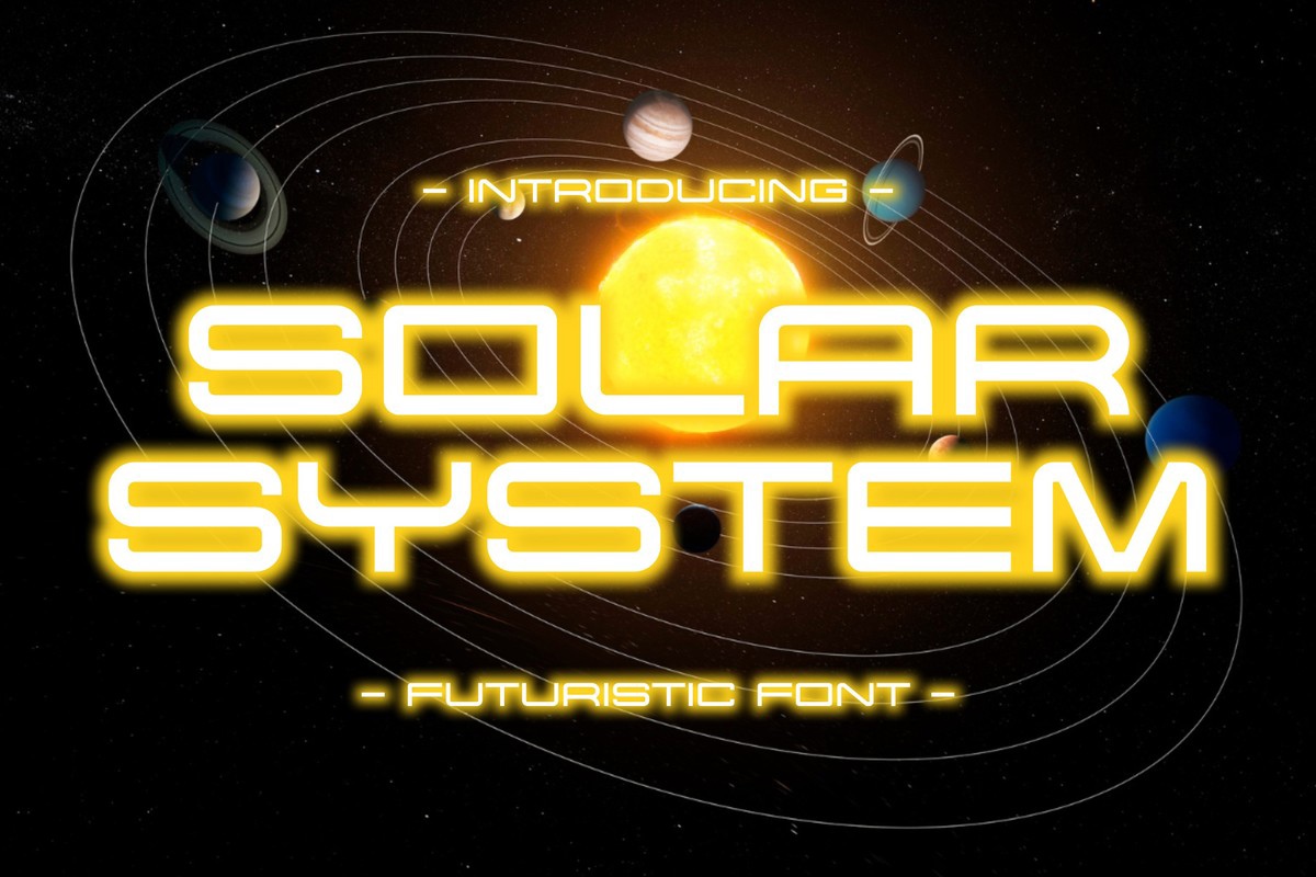 Przykład czcionki Solar System