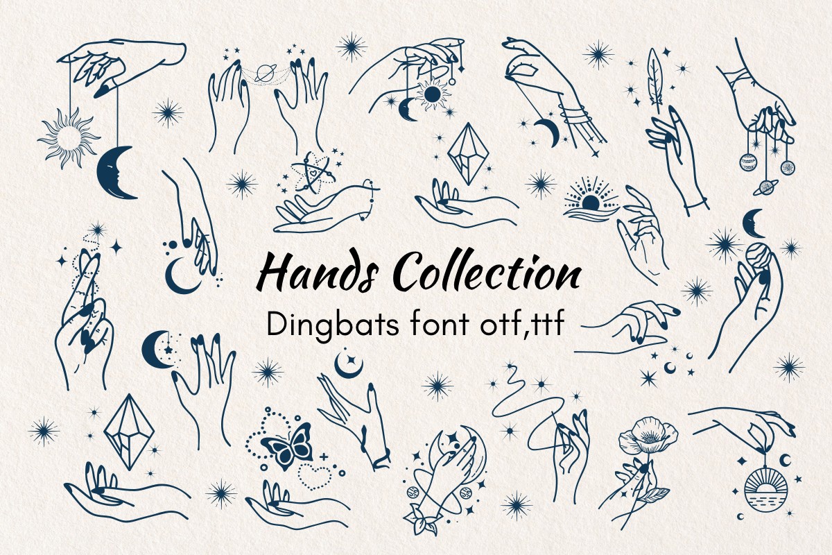 Przykład czcionki Hands Collection Regular