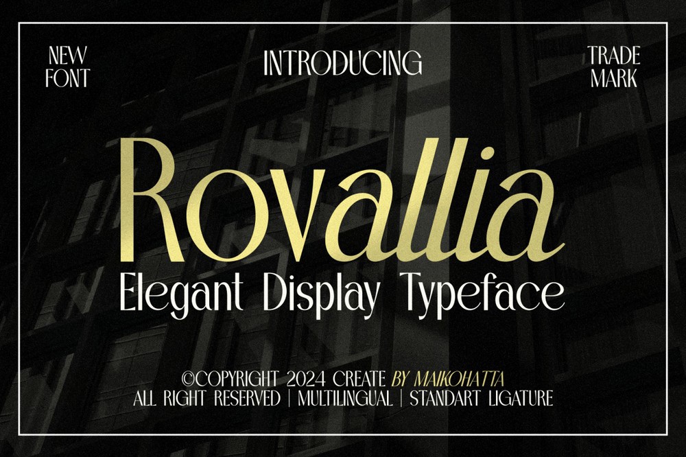 Przykład czcionki Rovallia Italic