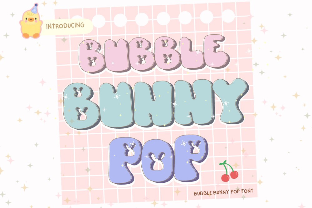 Przykład czcionki Bubble Bunny Pop