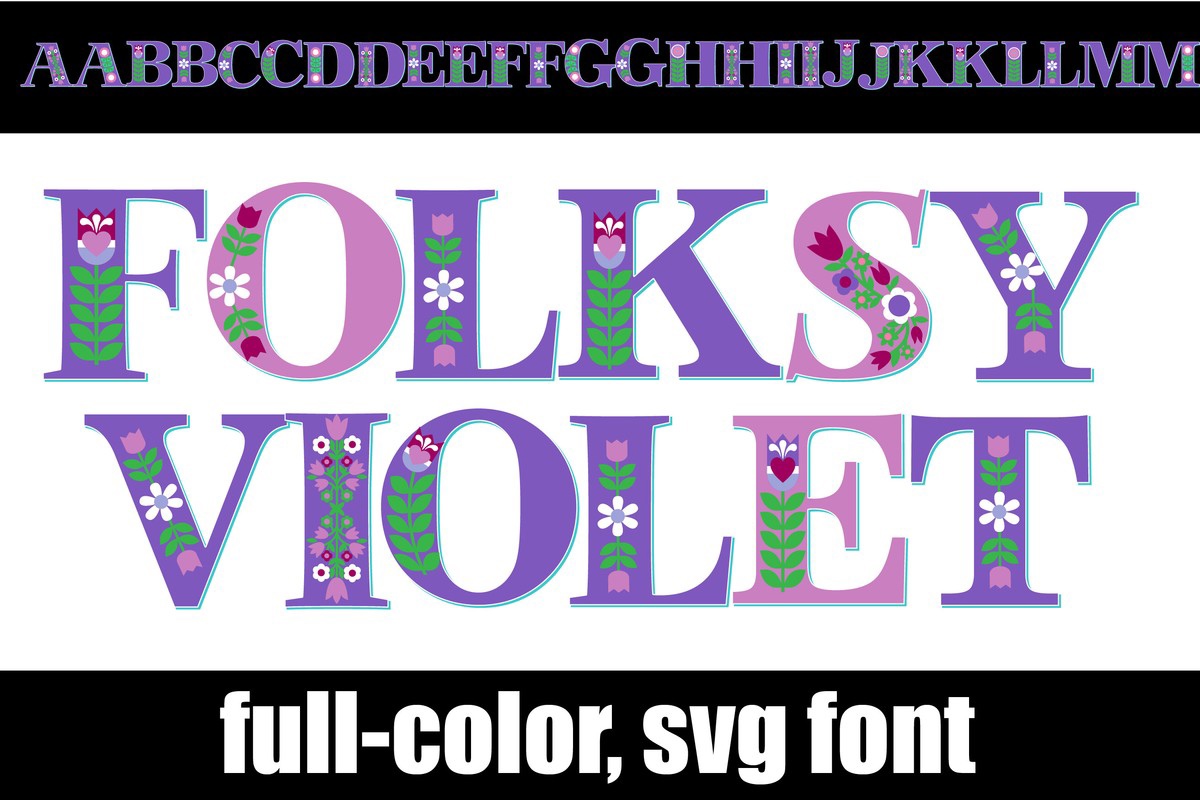 Przykład czcionki Folksy Violet CF Regular