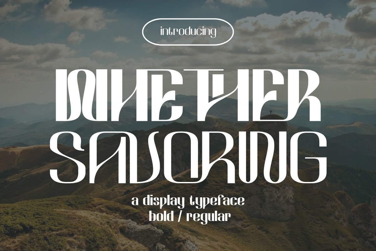 Przykład czcionki Whether Savoring BOLD ITALIC