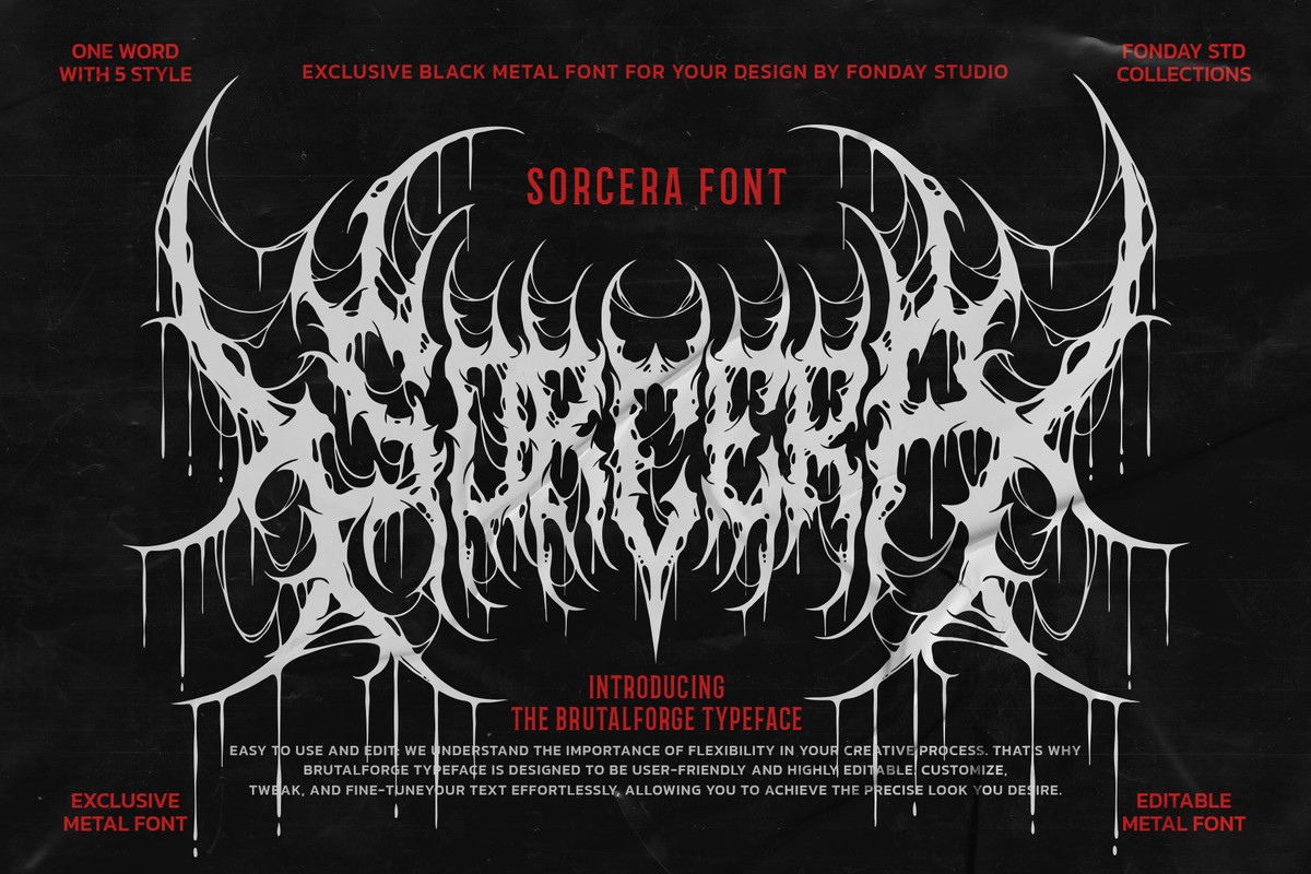 Przykład czcionki Sorcera Death Metal Font