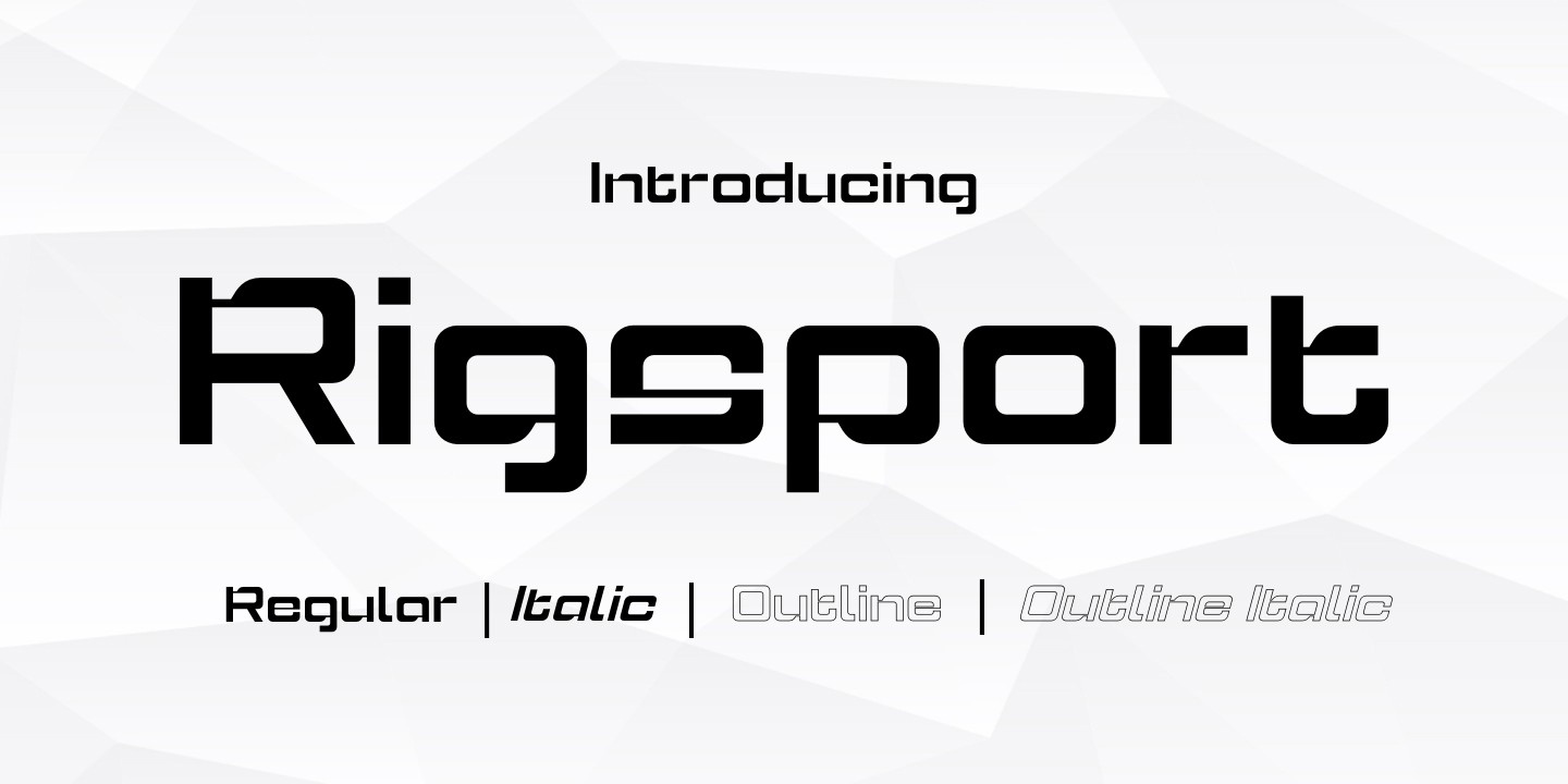 Przykład czcionki Rigsport Italic