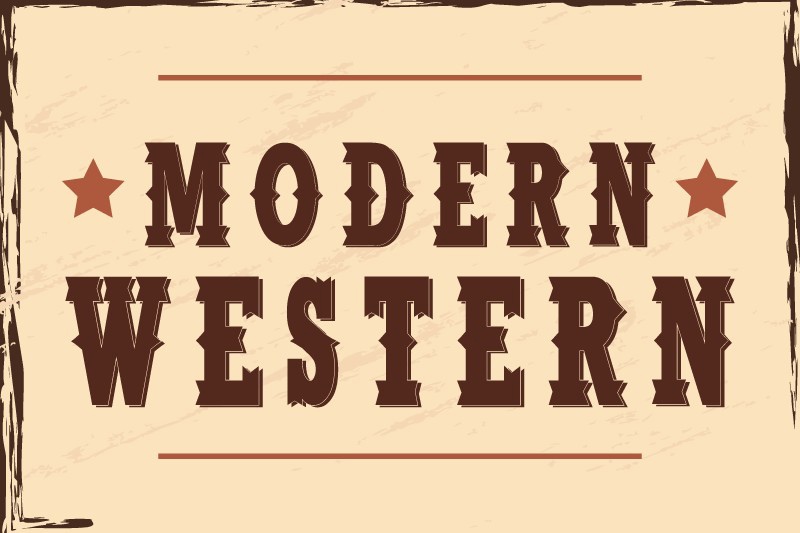 Przykład czcionki Modern Western