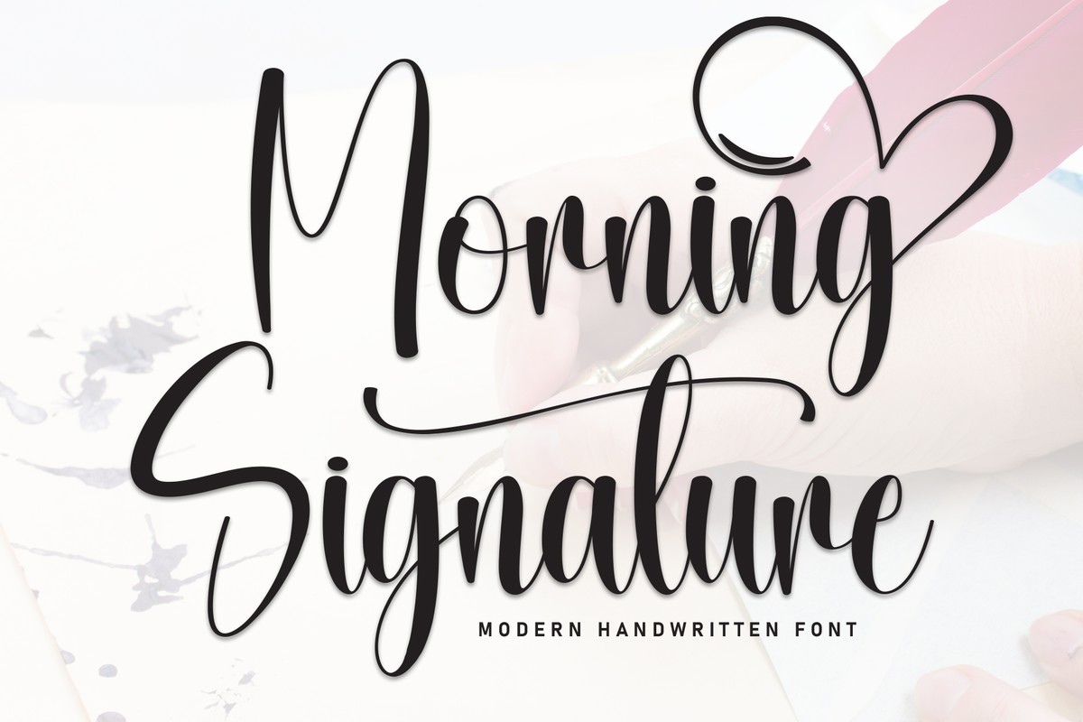 Przykład czcionki Morning Signature