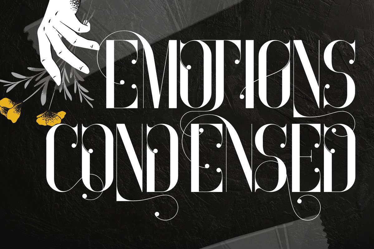 Przykład czcionki Emotions Condensed Regular Italic