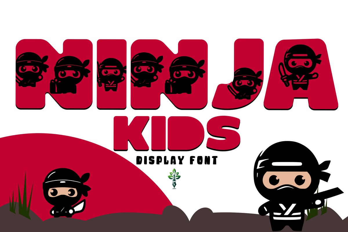 Przykład czcionki Ninja Kids