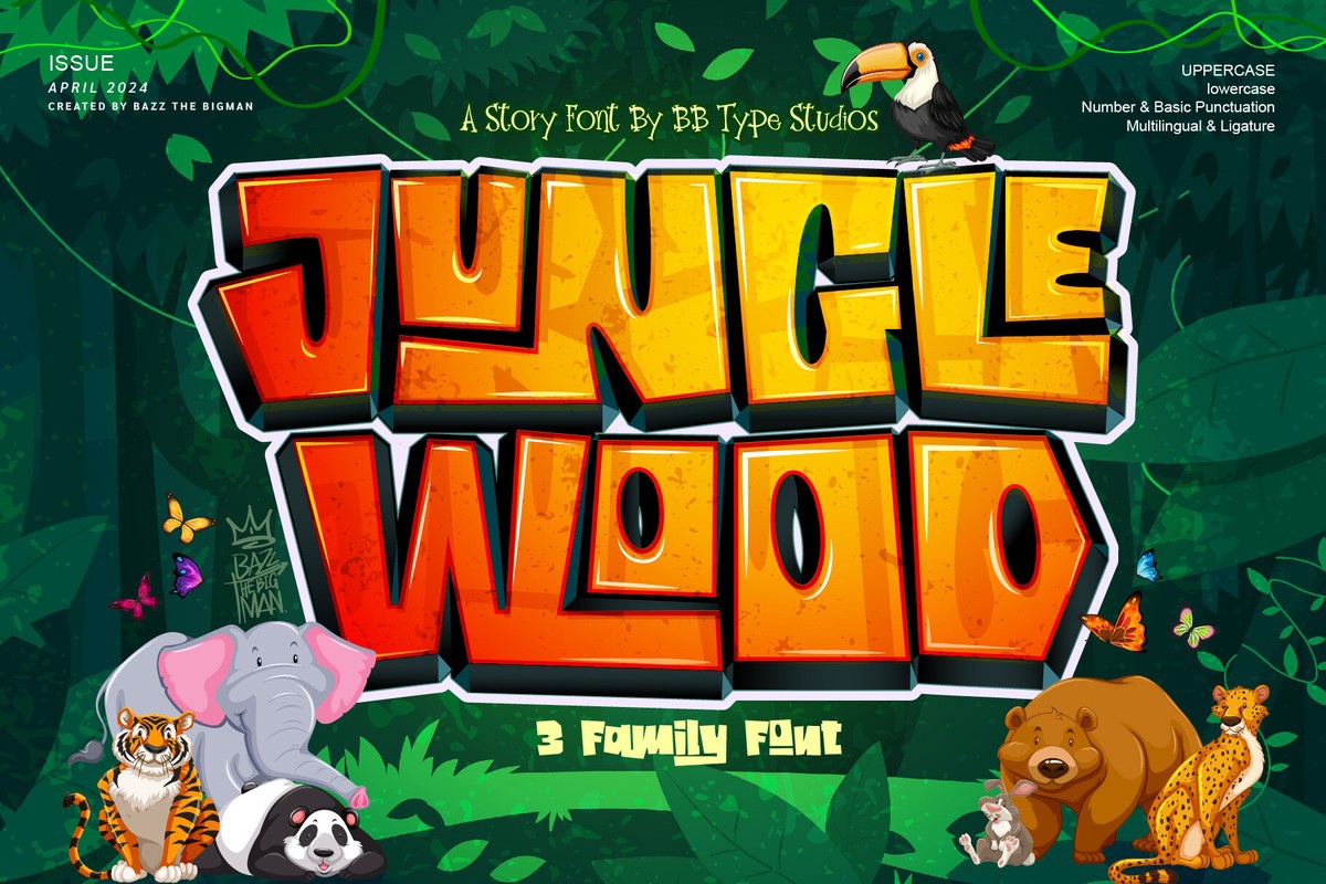 Przykład czcionki JungleWood Wooden