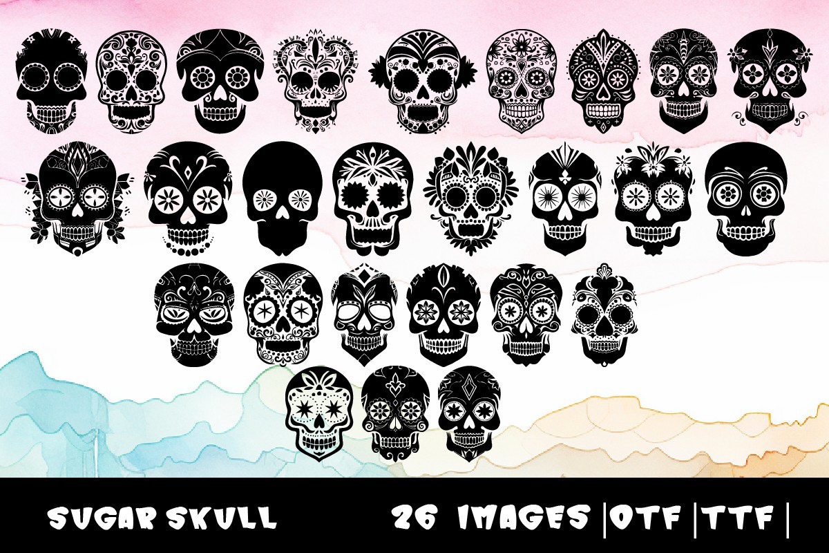 Przykład czcionki Sugar Skull