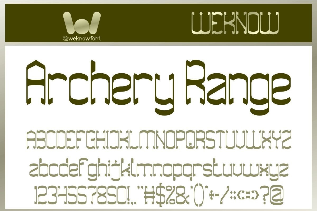 Przykład czcionki Archery Range Bold Italic