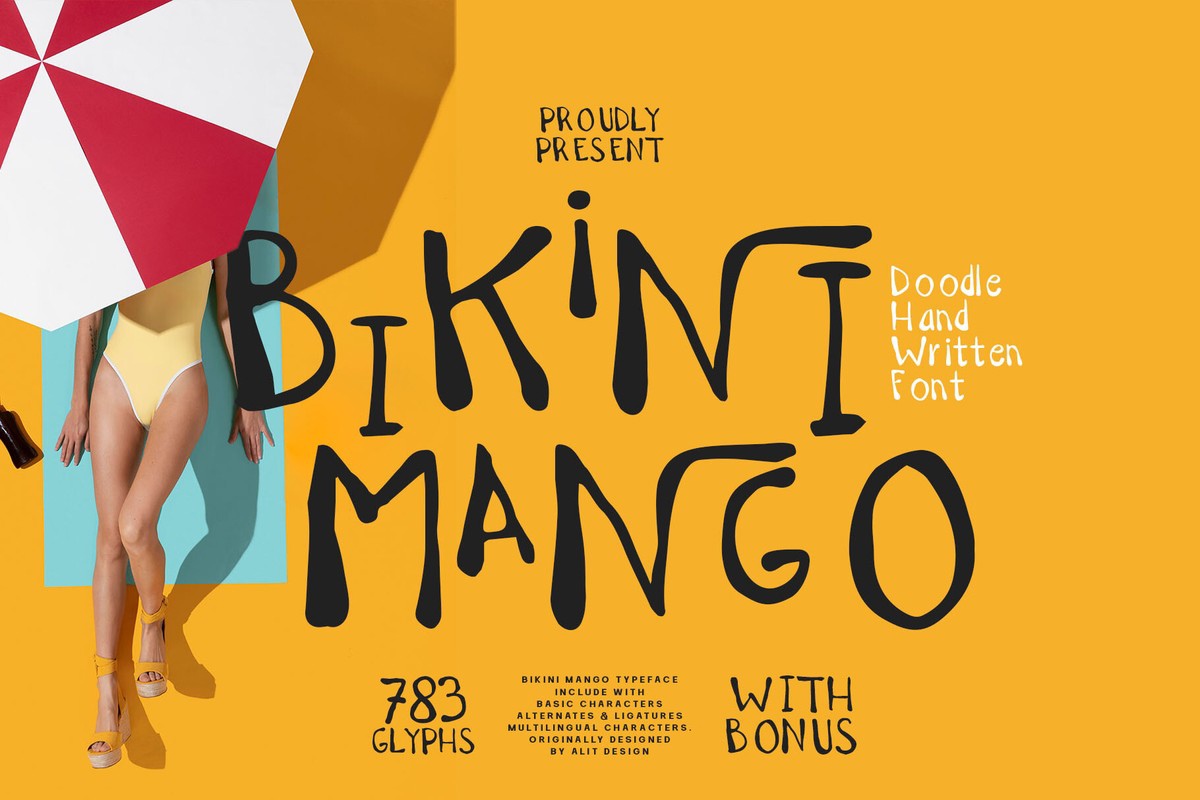 Przykład czcionki Bikini Mango