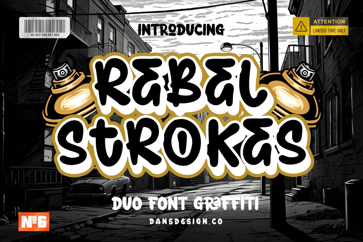 Przykład czcionki Rebel Strokes