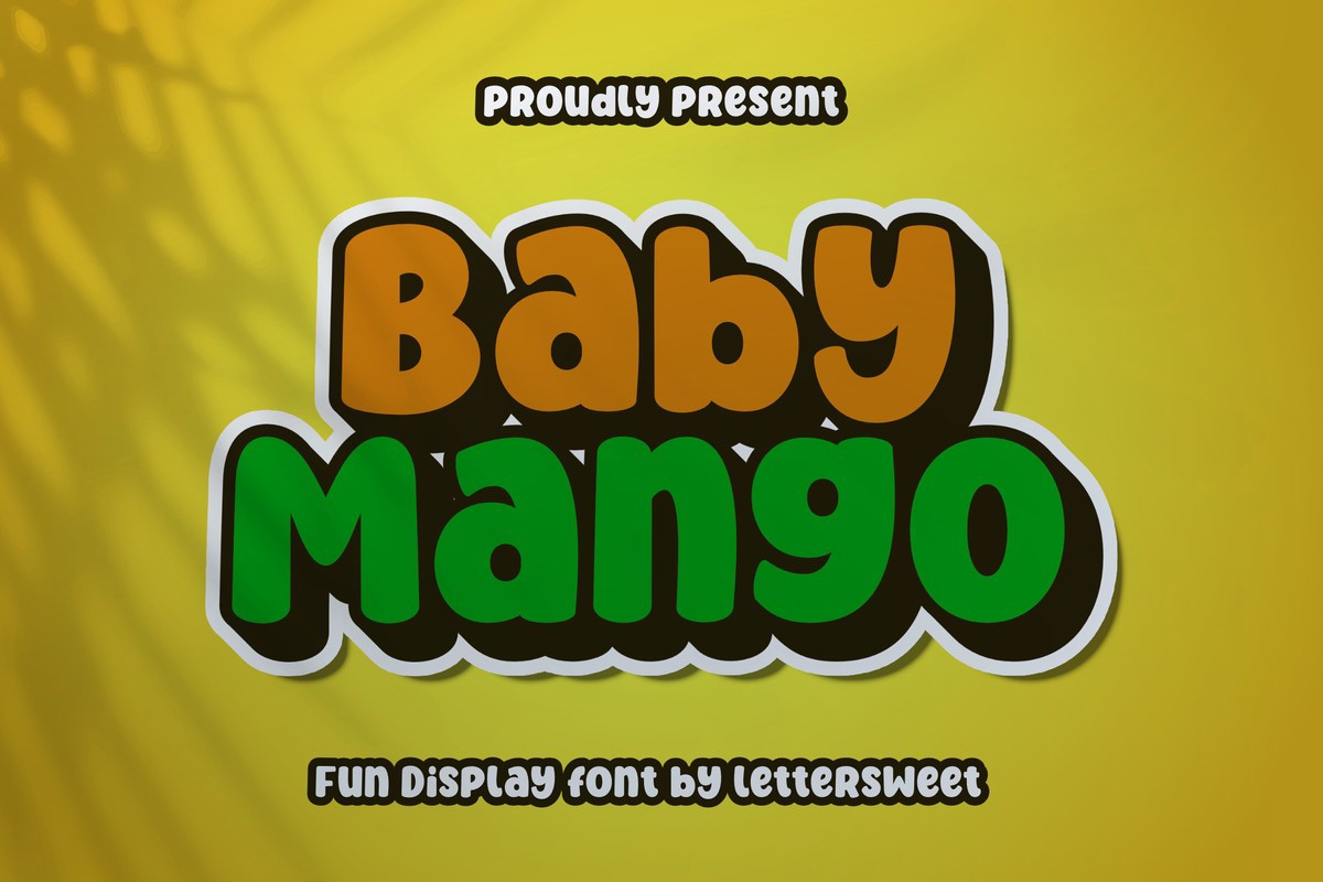 Przykład czcionki Baby Mango