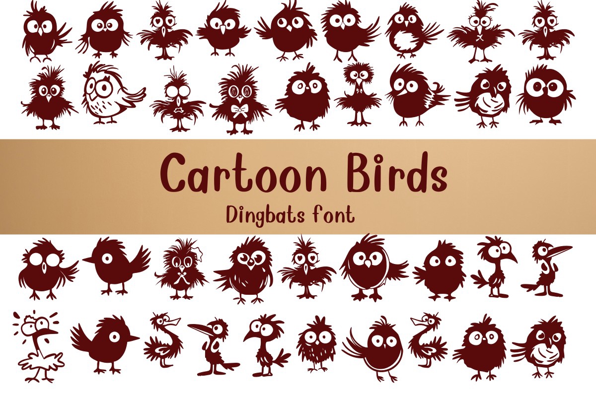 Przykład czcionki Cartoon Birds