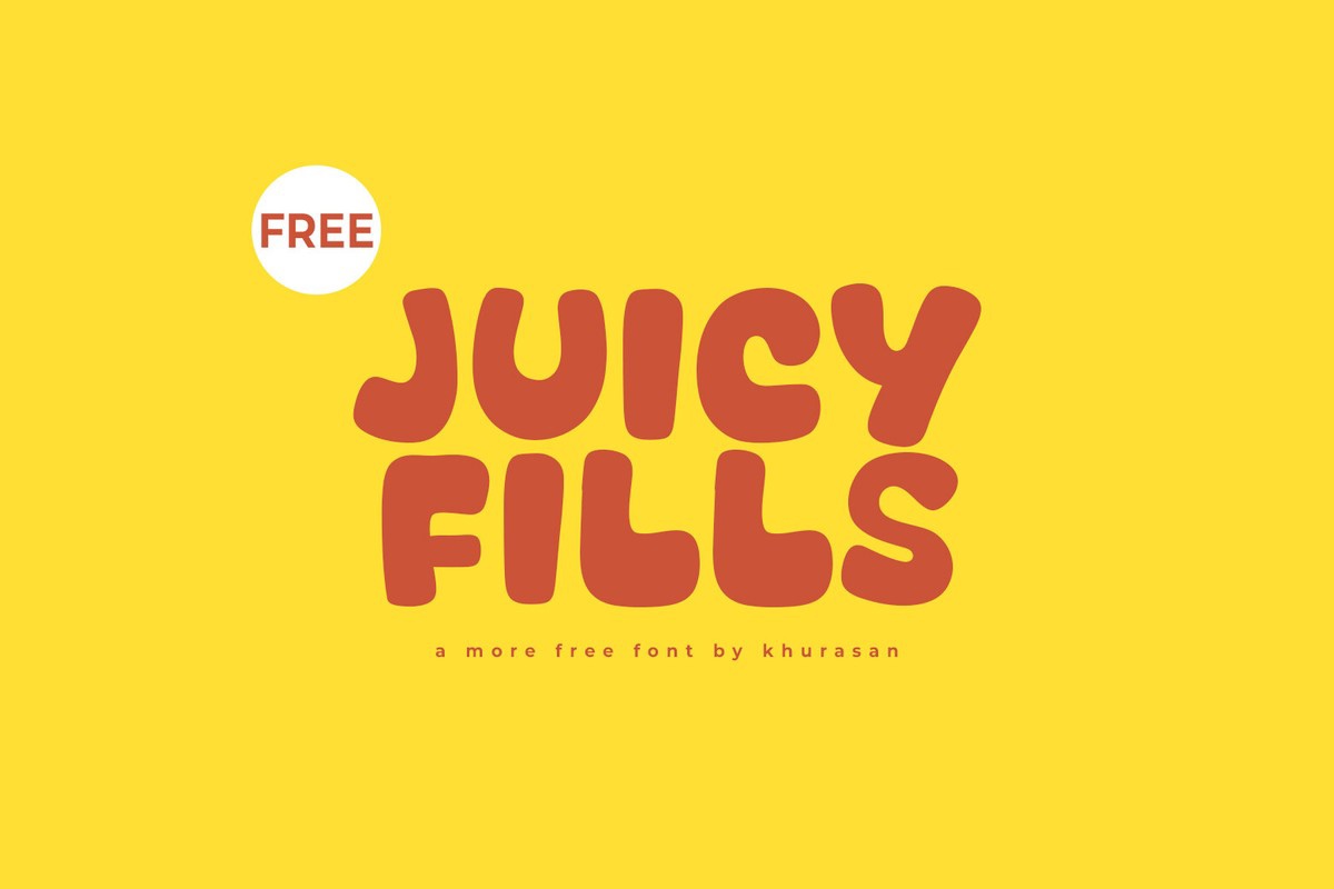 Przykład czcionki Juicy Fills