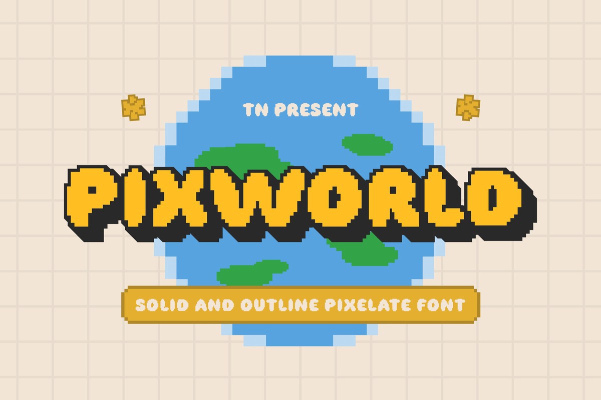 Przykład czcionki Pixworld